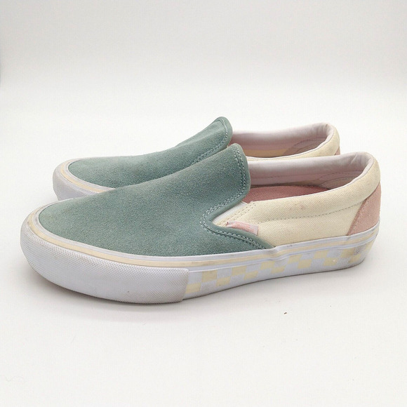 Vans Washout Slip-On Pro Shoes Mens 7.5 Womens 9 Pastel Suede Blue Antique